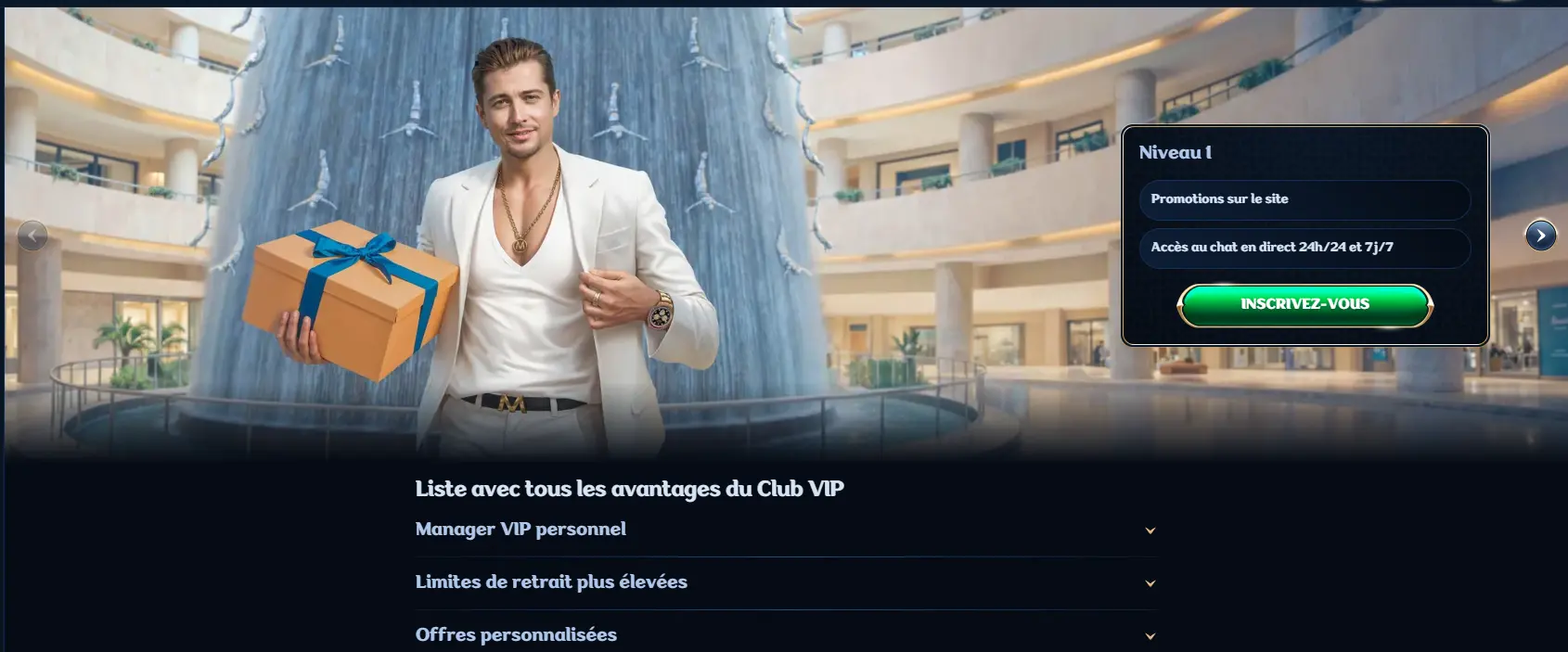 Club VIP Millioner Casino — cashback par niveau et service personnalisé